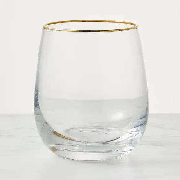 Tumbler with Gold Band - Clear, Glass image