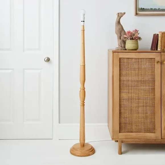 Turned Floor Lamp Base - Natural, Wood
