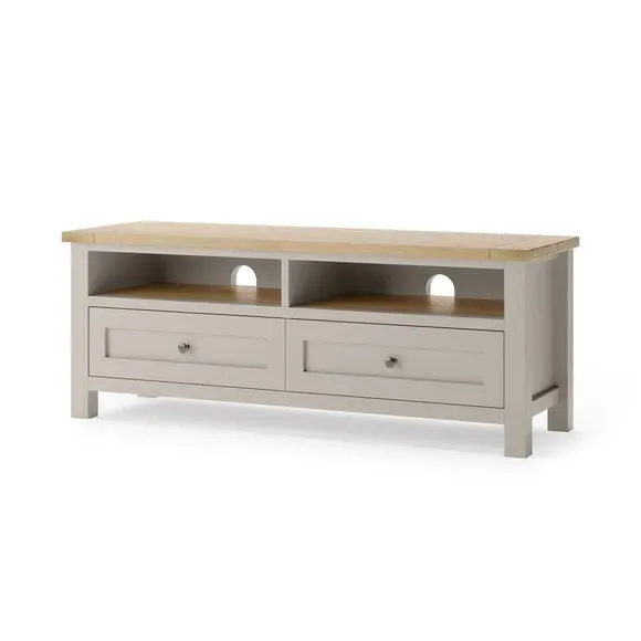 TV Unit with Storage - Stone, Oak Effect