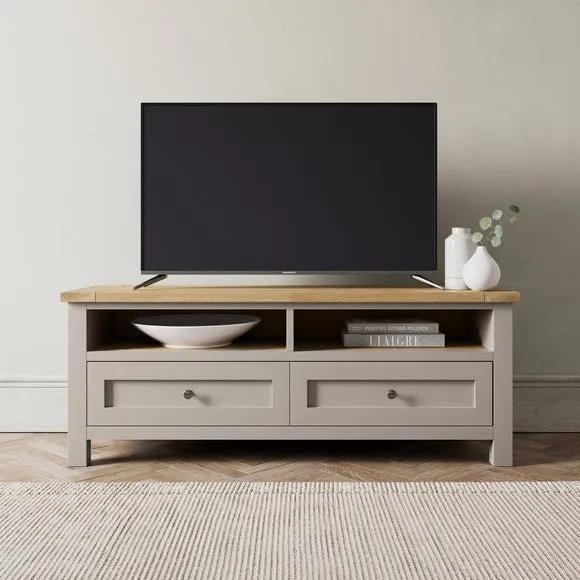 TV Unit with Storage - Stone, Oak Effect image