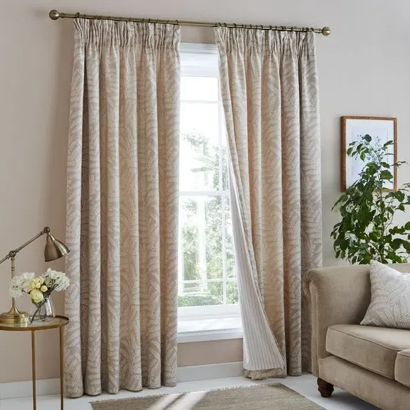 Twill Stripe Curtain Linings - Natural, Cotton