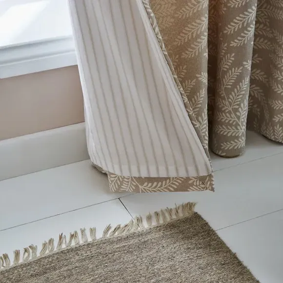 Twill Stripe Curtain Linings - Natural, Cotton