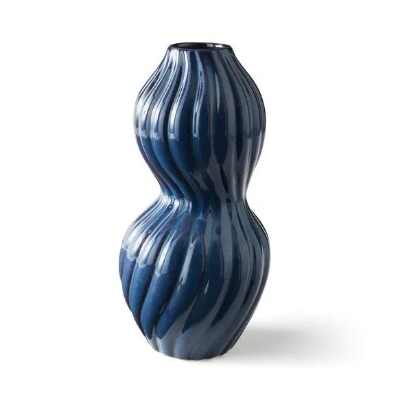 Twist Ceramic Vase - Blue, Ceramic