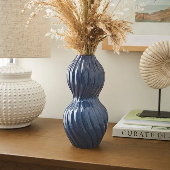 Twist Ceramic Vase - Blue, Ceramic image