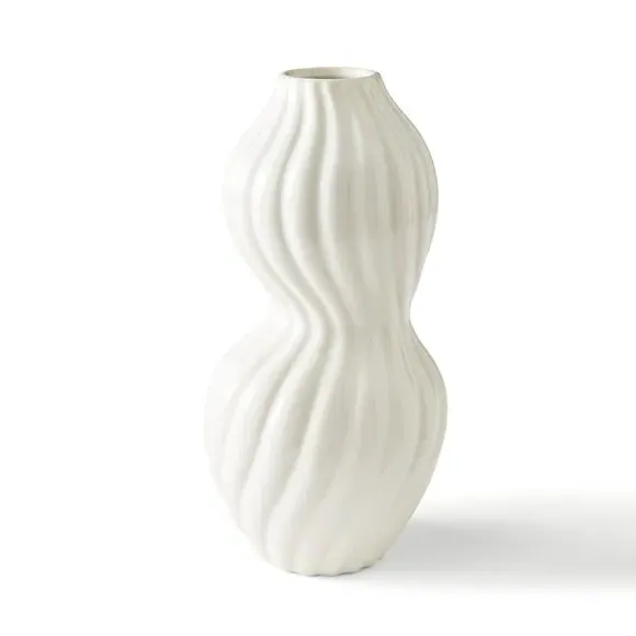 Twist Ceramic Vase - White, Ceramic