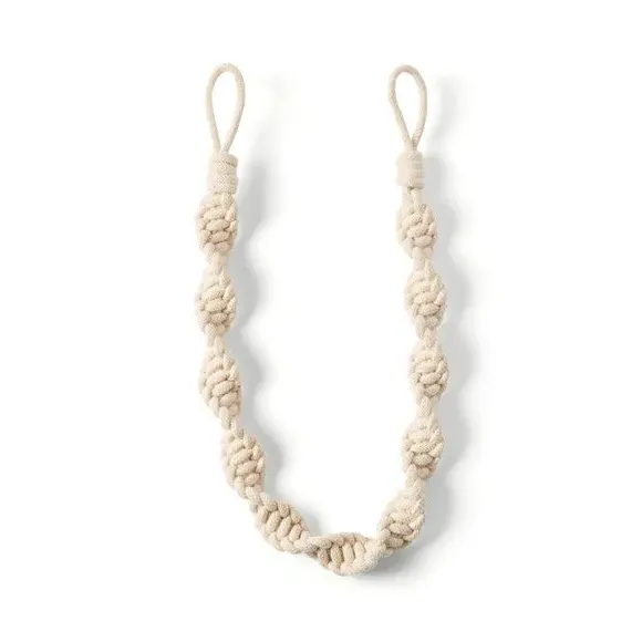 Twist Curtain Tieback - Natural, Macrame