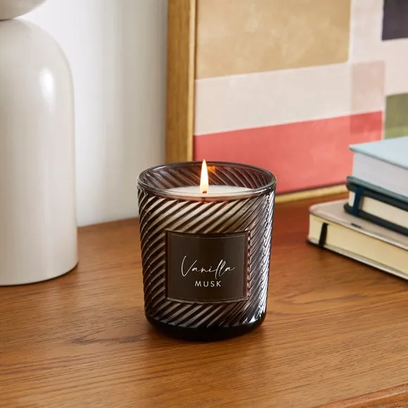 Twist Glass Candle - Grey, Vanilla Musk image