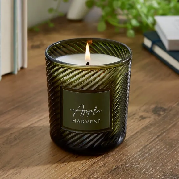 Twisted Glass Candle - Green, Glass image