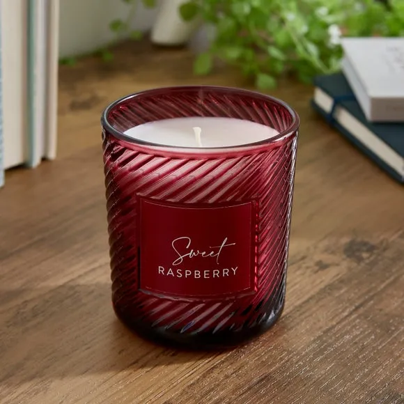 Twisted Glass Candle - Pink, Glass