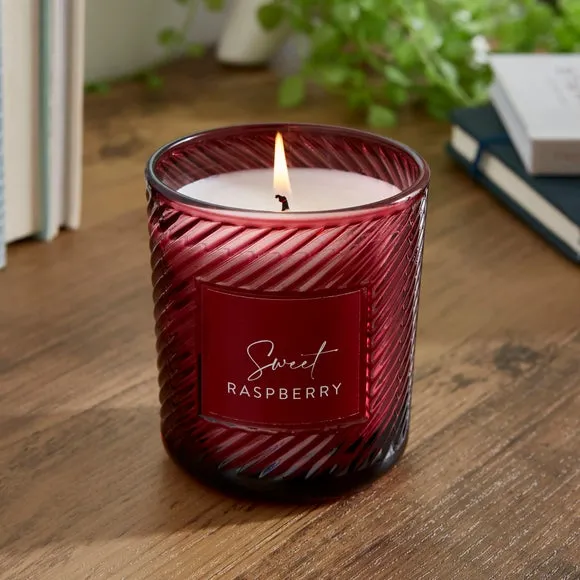 Twisted Glass Candle - Pink, Glass image