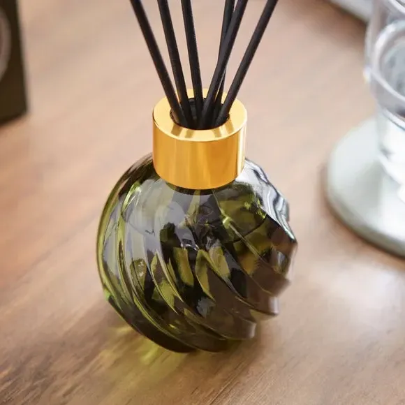 Twisted Glass Diffuser - Green, Glass