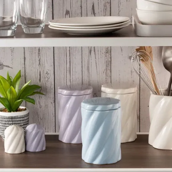 Twisted Kitchen Canister - Blue, Stoneware image