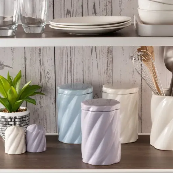 Twisted Kitchen Canister - Purple, Stoneware