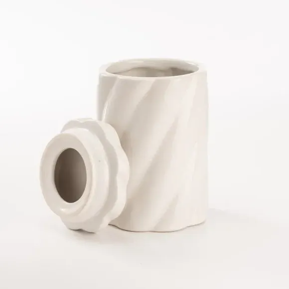Twisted Kitchen Canister - White, Stoneware
