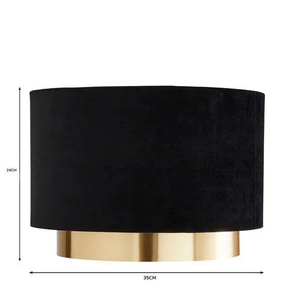 Two Tier Lamp Shade - Black, Velvet