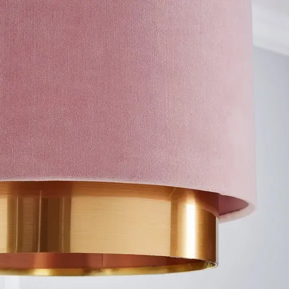 Two Tier Lamp Shade - Blush, Velvet