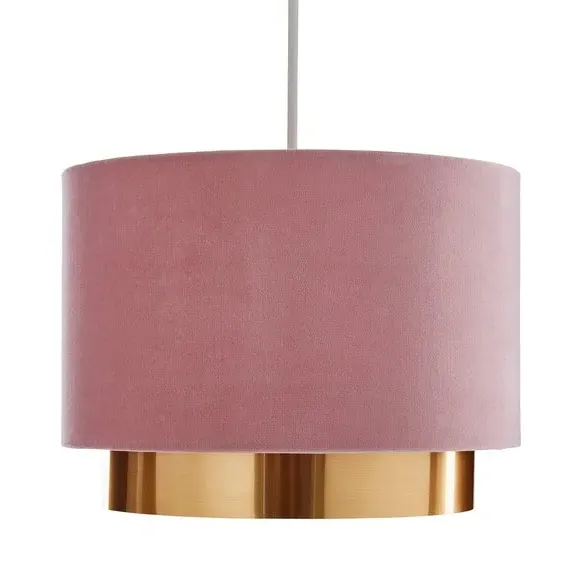 Two Tier Lamp Shade - Blush, Velvet