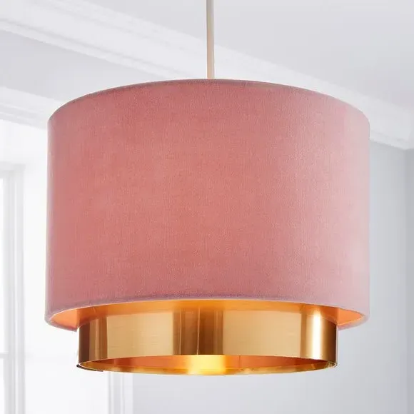 Two Tier Lamp Shade - Blush, Velvet