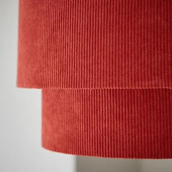 Two-Tier Lamp Shade - Burnt Orange, Corduroy