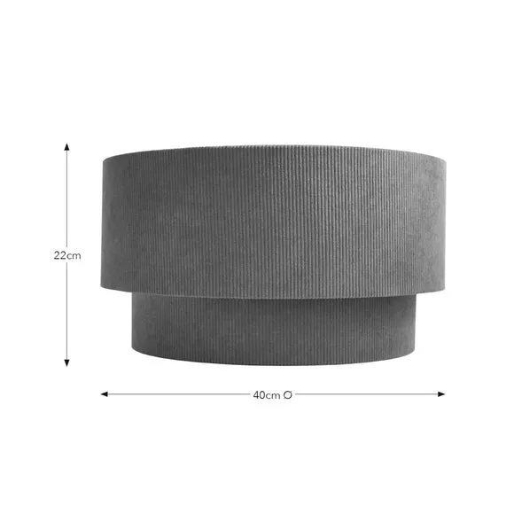 Two-Tier Lamp Shade - Burnt Orange, Corduroy