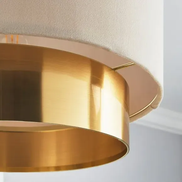 Two Tier Lamp Shade - Cream, Velvet