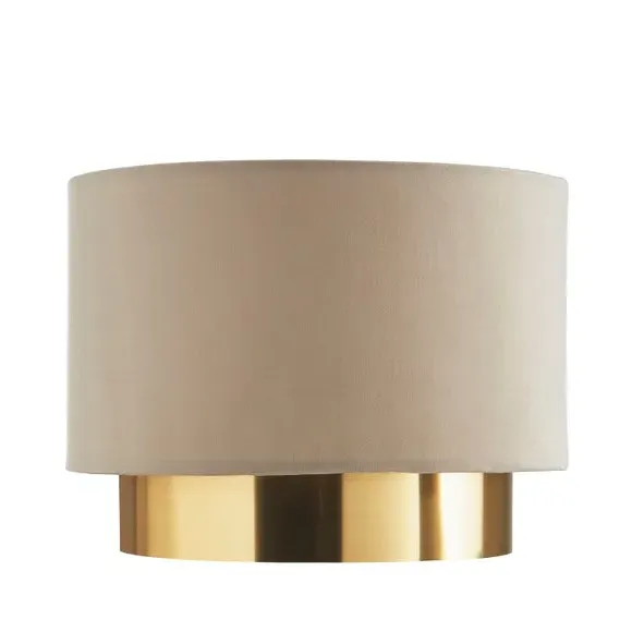 Two Tier Lamp Shade - Cream, Velvet