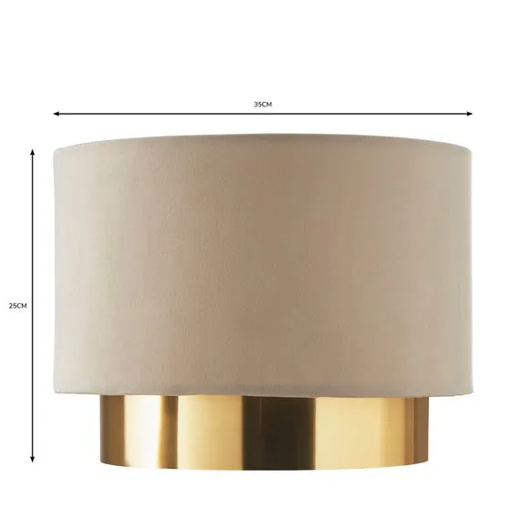 Two Tier Lamp Shade - Cream, Velvet