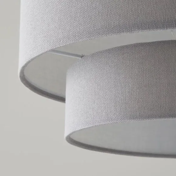 Two Tier Lamp Shade - Dove, Polycotton