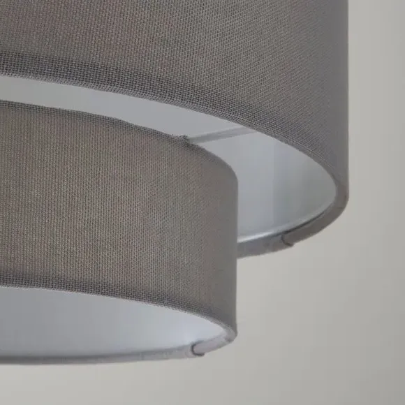 Two Tier Lamp Shade - Dove, Polycotton