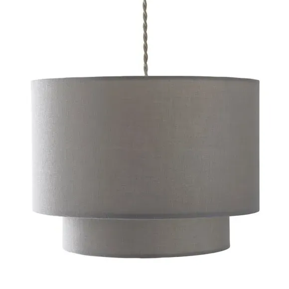 Two Tier Lamp Shade - Dove, Polycotton