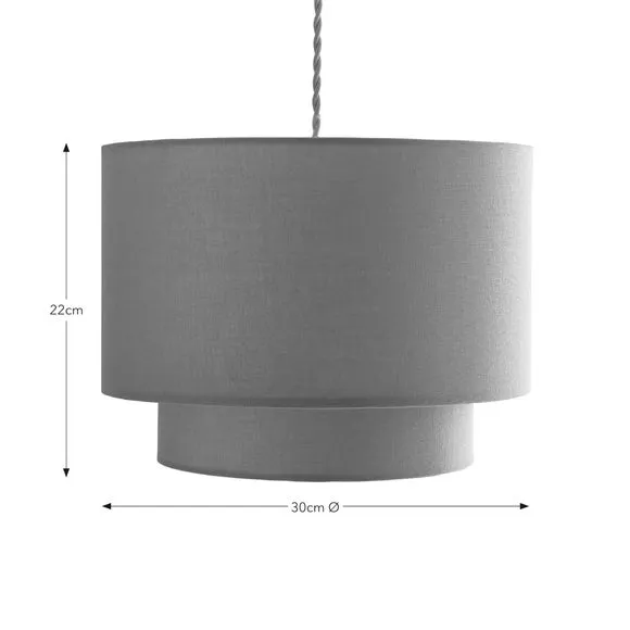 Two Tier Lamp Shade - Dove, Polycotton