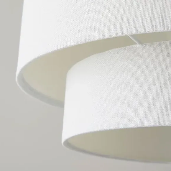 Two Tier Lamp Shade - Ivory, Polycotton
