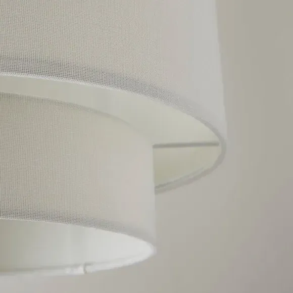 Two Tier Lamp Shade - Ivory, Polycotton