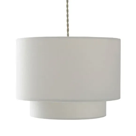Two Tier Lamp Shade - Ivory, Polycotton