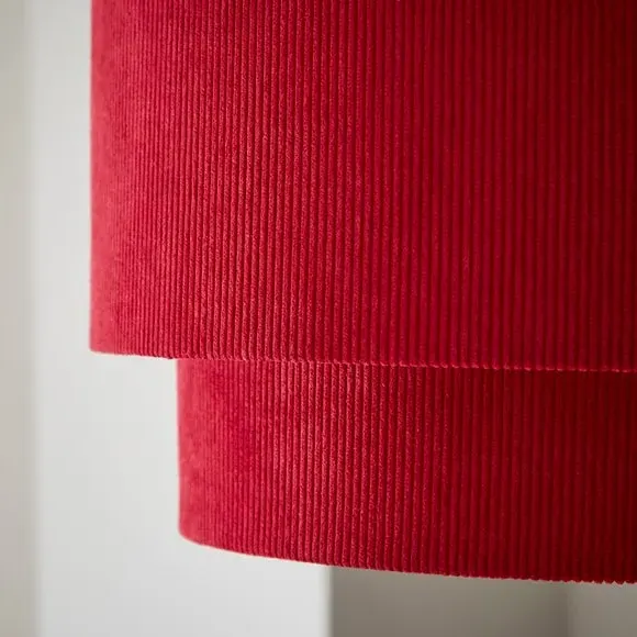 Two-Tier Lamp Shade - Magenta, Corduroy