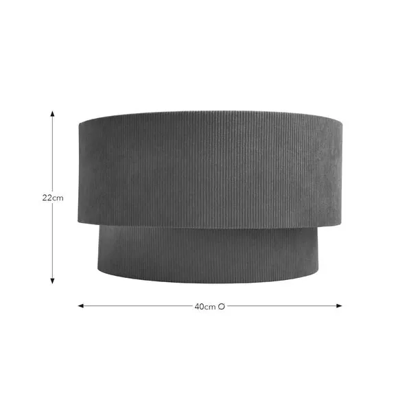 Two-Tier Lamp Shade - Magenta, Corduroy