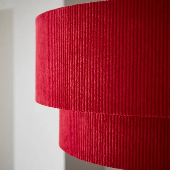Two-Tier Lamp Shade - Magenta, Corduroy