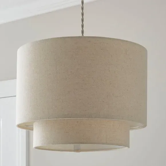 Two Tier Lamp Shade - Natural, Polycotton