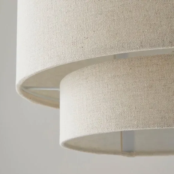 Two Tier Lamp Shade - Natural, Polycotton