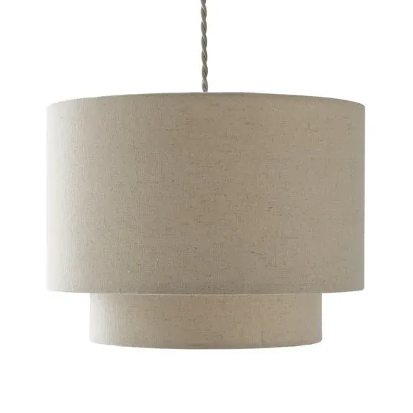 Two Tier Lamp Shade - Natural, Polycotton