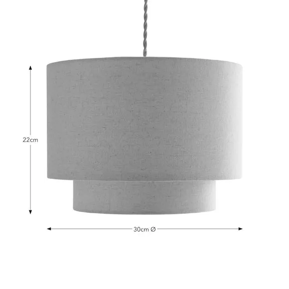 Two Tier Lamp Shade - Natural, Polycotton