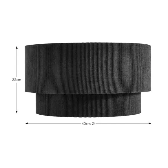 Two-Tier Lamp Shade - Navy, Corduroy