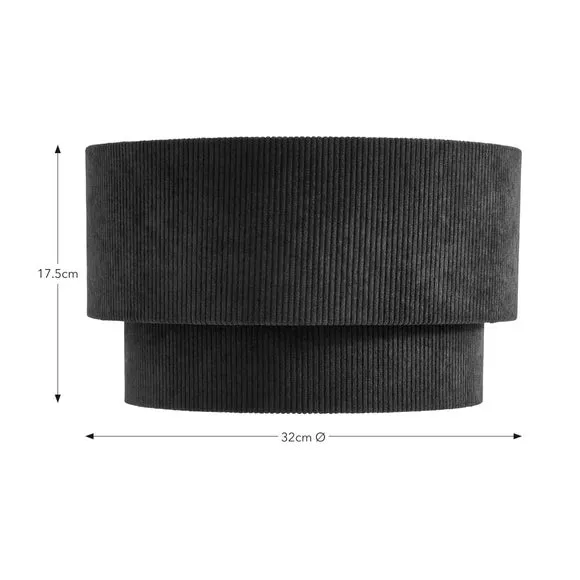 Two-Tier Lamp Shade - Navy, Corduroy