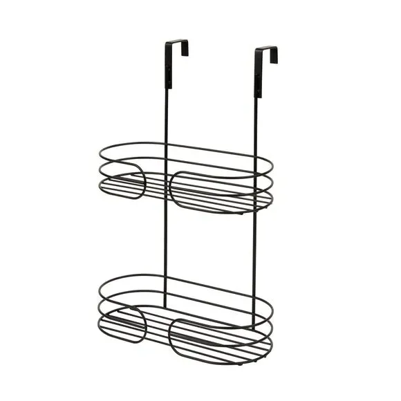 Two Tier Over Door Caddy - Black, Steel