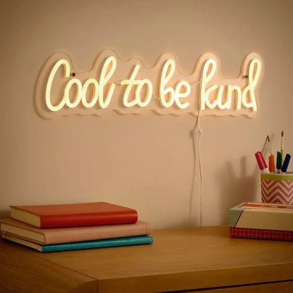 Typographic Neon Sign Cool to be Kind - Clear