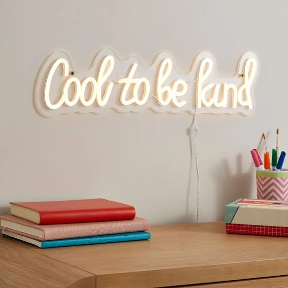 Typographic Neon Sign Cool to be Kind - Clear image