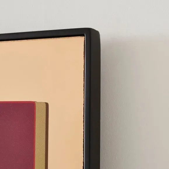 Typography Wall Art with Mirror - Pink, Framed