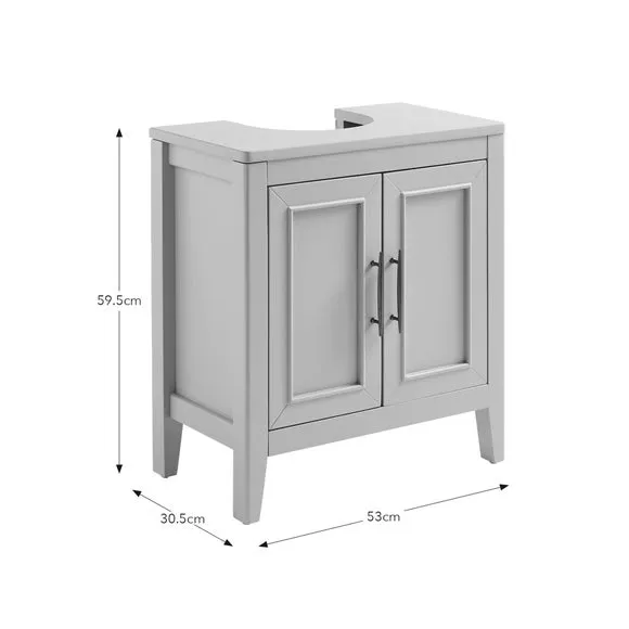 Under Sink Storage Unit with Doors - Grey