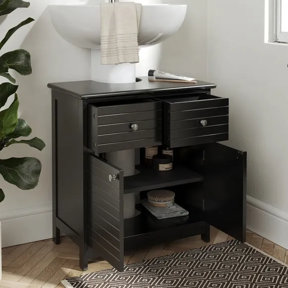 Under Sink Storage Unit with Drawers - Black, MDF