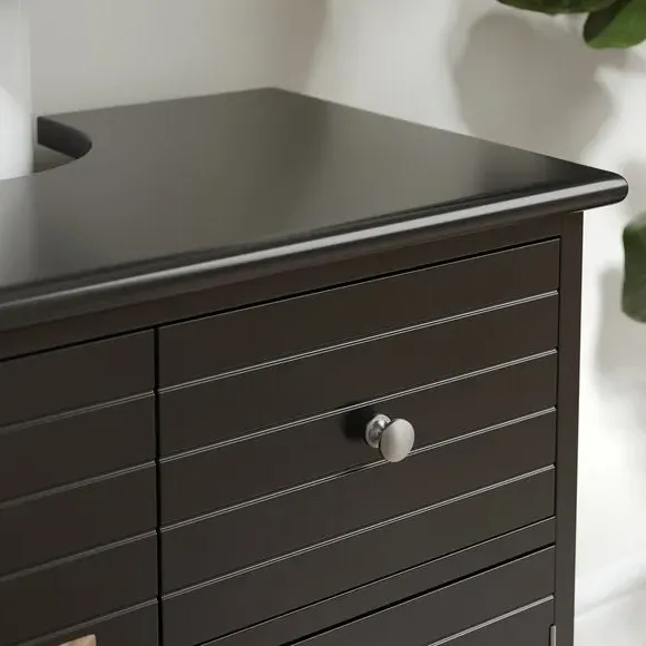 Under Sink Storage Unit with Drawers - Black, MDF